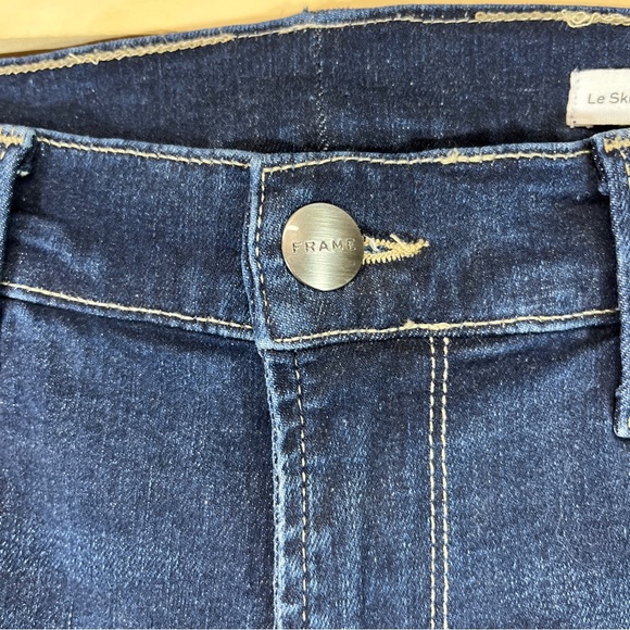 Frame Denim 27 Le Skinny de Jeanne Crop Dark Wash Stretch Denim - Picture 8 of 14